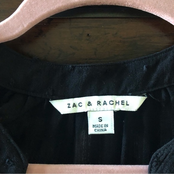 Zac & Rachel lightweight black clip dot sleeveless blouse in size S - Picture 5 of 8